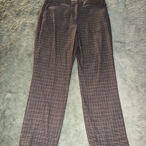 H&M Women's Houndstooth Straight-Leg Pants - Brown/Black
